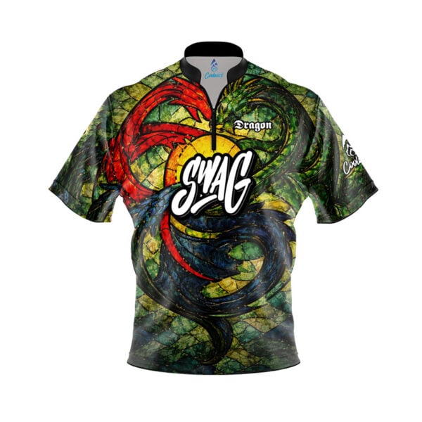 SWAG Dragon Stained Glass Fast Track CoolWick Bowling Jersey