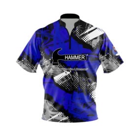 Hammer Royal Blue Sport Grunge Xpress Ship Rocket Bowling Jersey