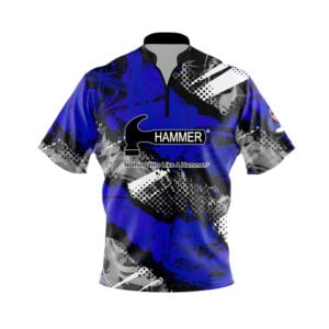 Hammer Royal Blue Sport Grunge Xpress Ship Rocket Bowling Jersey