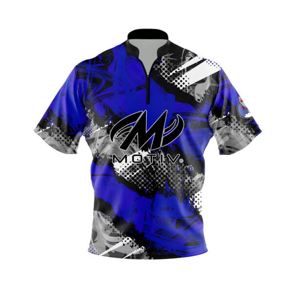 Motiv Royal Blue Sport Grunge Xpress Ship Rocket Bowling Jersey