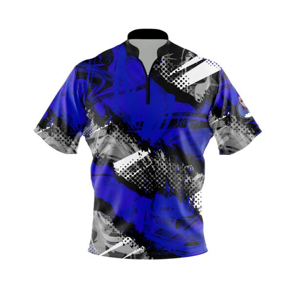 Plain Royal Blue Sport Grunge Xpress Ship Rocket Bowling Jersey