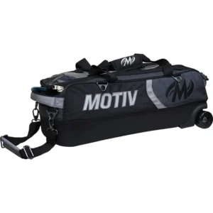 Motiv Apex 3 Ball Triple Tote Roller Covert Black Bowling Bag