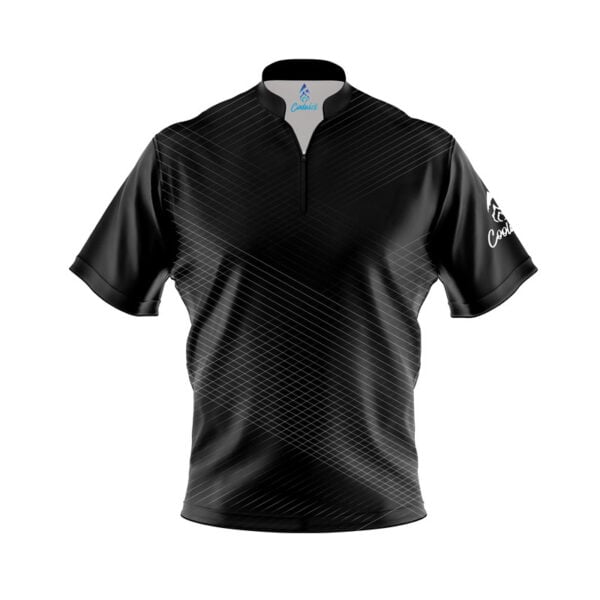 Plain Lucky Quick Ship CoolWick Sash Zip Bowling Jersey