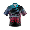 Storm Tropical Lights Quick Ship CoolWick Sash Zip Bowling Jersey