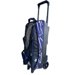 Brunswick Hybrid 3 Ball Triple Roller Black Blue Bowling Bag