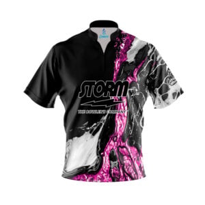 Pink Black Liquid Marble Fast Track CoolWick Bowling Jersey - Storm Bowling