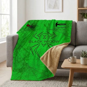 Hammer Black Widow Toxin Green Grunge Sherpa Lined Throw Blanket