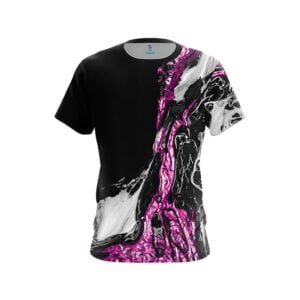 Pink Black Liquid Marble Semi-Custom CoolWick Bowling Jersey