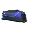 Brunswick Punisher Plus 3 Ball Triple Tote Black Blue Bowling Bag