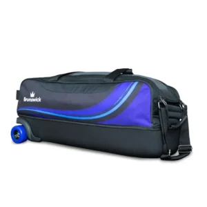Brunswick Punisher Plus 3 Ball Triple Tote Black Blue Bowling Bag