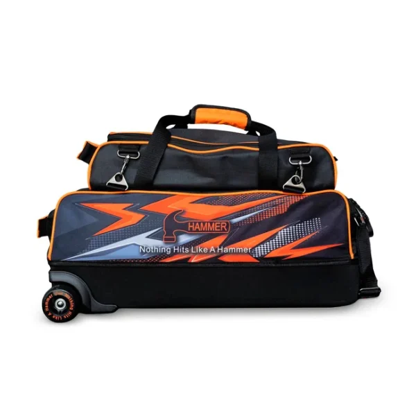 Hammer Dye Sub Triple Tote With Shoe Pouch Orange Bowling Bag