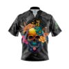 Black White Skullscape Fast Track CoolWick Bowling Jersey