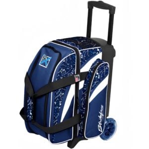 KR Cruiser 2 Ball Double Roller Navy Blue White Splash Bowling Bag