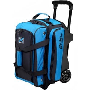 KR Strikeforce Konvoy 2 Ball Double Roller Black Caribbean Blue Bowling Bag