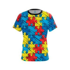 Autism Awareness Puzzle Pieces Semi-Custom CoolWick Bowling Jersey