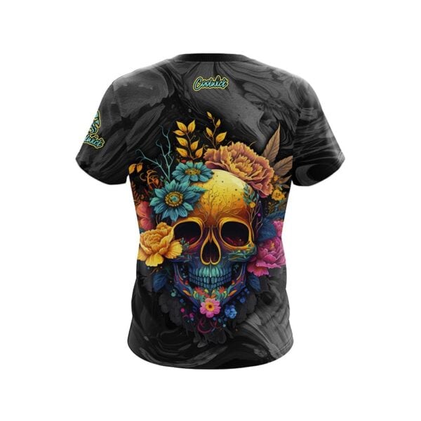 Black White Skullscape Semi-Custom CoolWick Bowling Jersey - Image 2