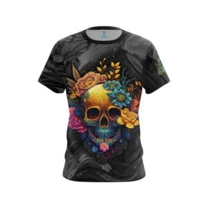 Black White Skullscape Semi-Custom CoolWick Bowling Jersey
