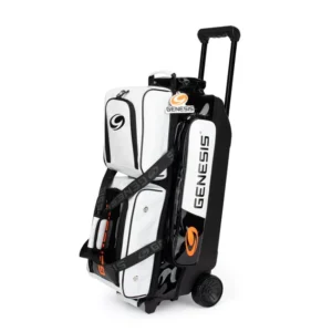 Genesis Sleek Gloss 3 Ball Triple Roller White Black Bowling Bag