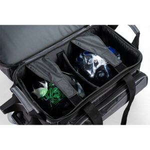 KR Strikeforce Konvoy 2 Ball Double Roller Black Smoke Bowling Bag - ball compartment detail