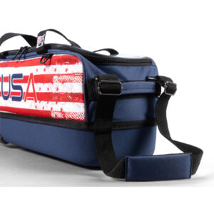 KR Dye Sub 3 Ball Slim Triple Roller USA Bowling Bag - end close-up
