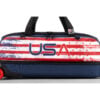 KR Dye Sub 3 Ball Slim Triple Roller USA Bowling Bag - side close-up