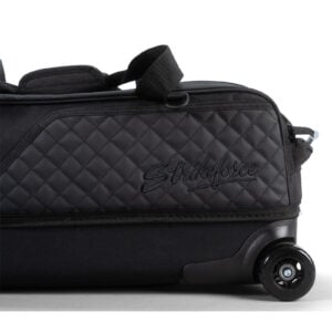 KR 3 Ball Diamond Black Slim Triple Roller Bowling Bag - side close-up