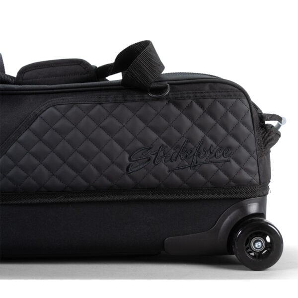 KR 3 Ball Diamond Black Slim Triple Roller Bowling Bag - side close-up