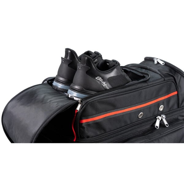 KR Strikeforce Diamond Dually 3 Ball Triple Roller Black Bowling Bag - shoe compartment detail