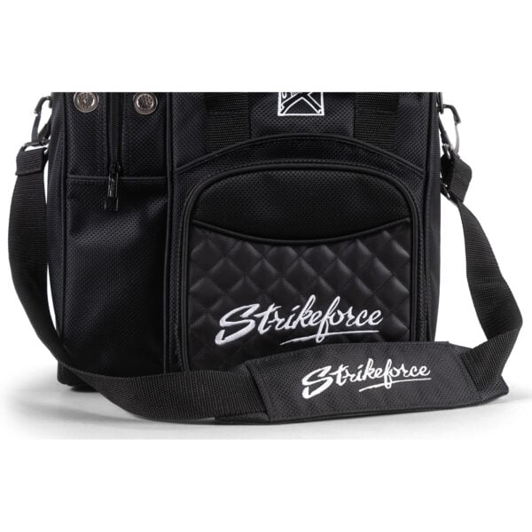 KR Flexx 1 Ball Single Tote Diamond Black Bowling Bag - front close-up