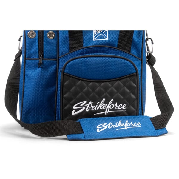 KR Flexx 1 Ball Single Tote Diamond Royal Bowling Bag - front close-up