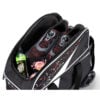 KR Cruiser 2 Ball Double Roller Black Red White Splash Bowling Bag - shoe and accessory compartments
