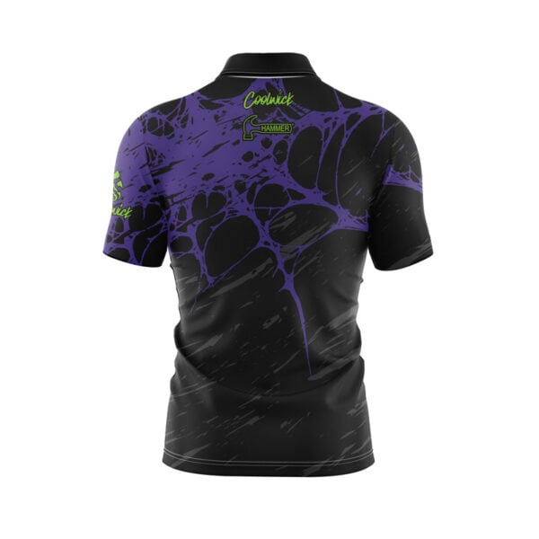 Hammer Black Widow Relic Quick Ship CoolWick Sash Zip Bowling Jersey - Image 2