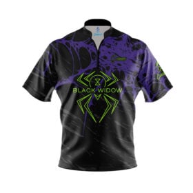 Hammer Black Widow Relic Quick Ship CoolWick Sash Zip Bowling Jersey