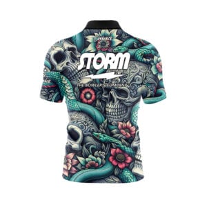 Alternative view of Storm Skull Snakes Quick Ship CoolWick Sash Zip Bowling Jersey