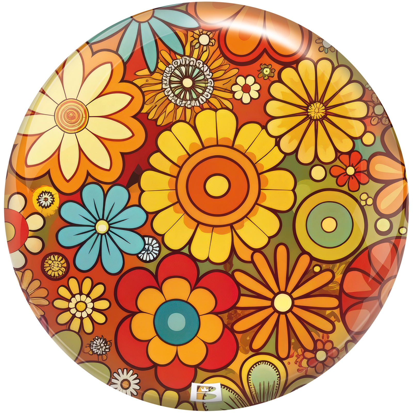 Brunswick Retro Flowers Viz-A-Ball bottom
