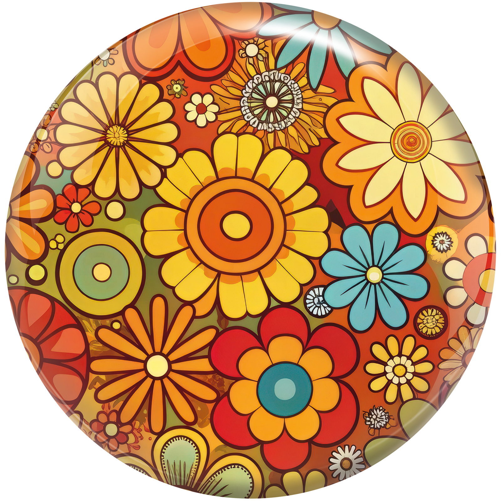 Brunswick Retro Flowers Viz-A-Ball top