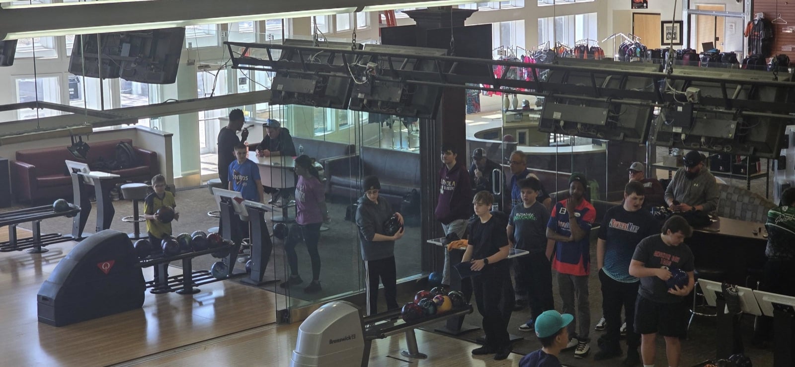 Youth bowlers at a coaching session at Bowling IQ in Sterling Heights