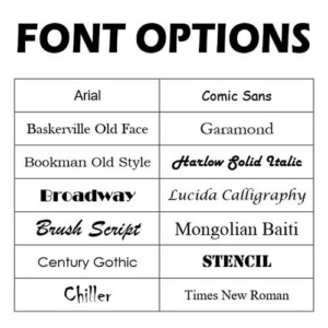 CoolWick jersey name font options
