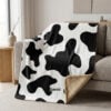 CoolWick Cow Sherpa Lined Throw Blanket