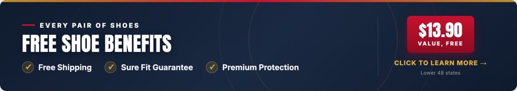 Free Shoe Benefits: free shipping, Sure Fit Guarantee, and Premium Protection on every pair of bowling shoes, a .90 value