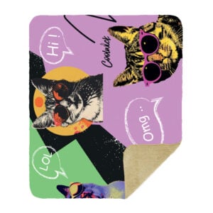Alternative view of CoolWick Kitten Sherpa Lined Throw Blanket