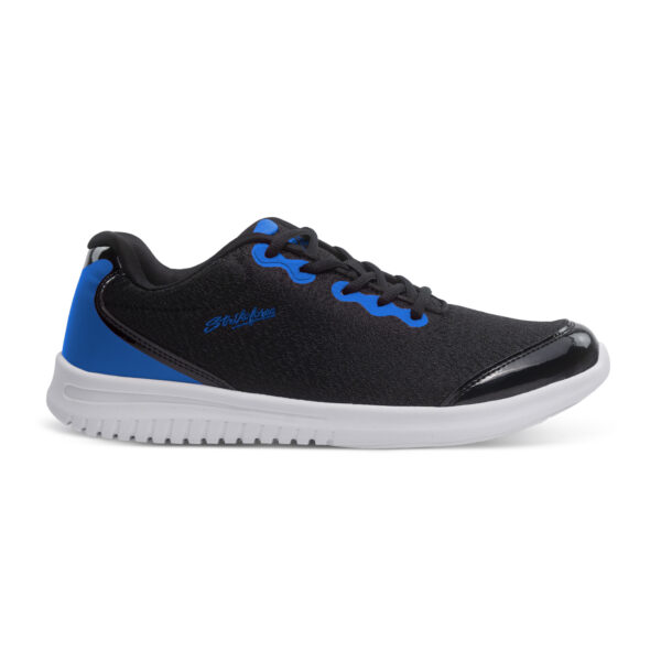 KR Strikeforce Glitz Black Blue Womens Bowling Shoes - lateral view
