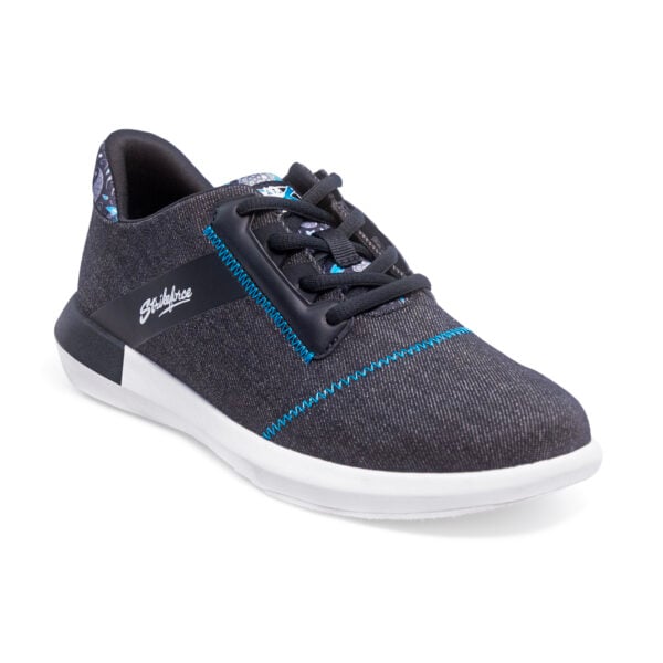 KR Strikeforce Lux Black Ocean Blue Womens Bowling Shoes - angle view