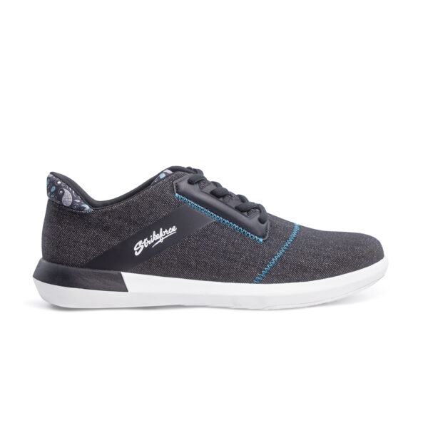 KR Strikeforce Lux Black Ocean Blue Womens Bowling Shoes - lateral view