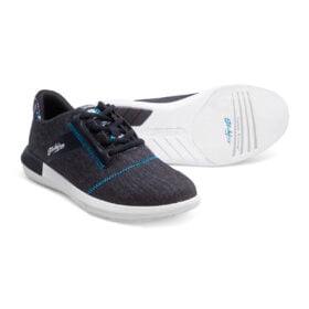 KR Strikeforce Lux Black Ocean Blue Womens Bowling Shoes - pair detail