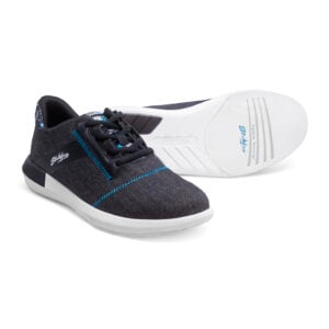 KR Strikeforce Lux Black Ocean Blue Womens Bowling Shoes - pair detail