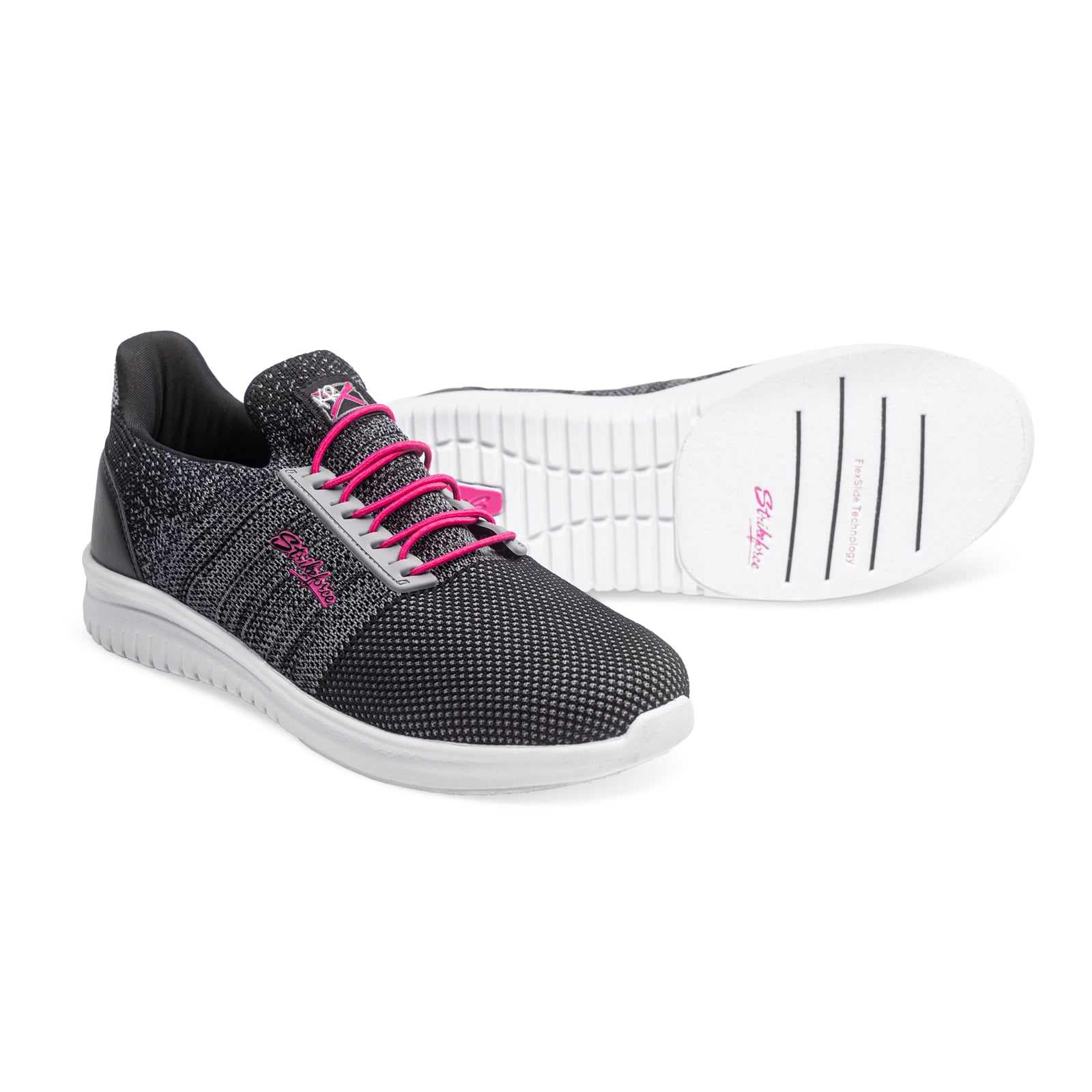 KR Strikeforce Rhythm Dark Grey Pink Womens Bowling Shoes - pair detail