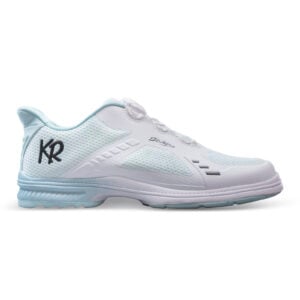 KR Strikeforce Lady Jet White Teal Womens Bowling Shoes - lateral view