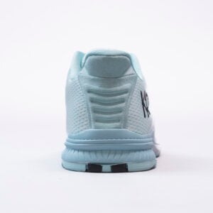KR Strikeforce Lady Jet White Teal Womens Bowling Shoes - heel view
