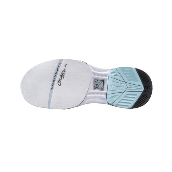 KR Strikeforce Lady Jet White Teal Womens Bowling Shoes - left outsole